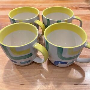 Vibrant Yellow and Blue Mug Set